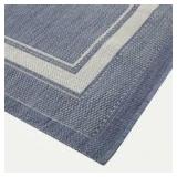 Amberview Blue 5 ft. x 7 ft. Border Indoor/Outdoor Area Rug