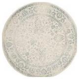 Adirondack Ivory/Slate 6 ft. x 6 ft. Round Distressed Border Area Rug