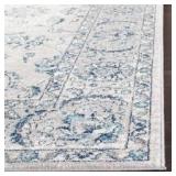 Brentwood Light Gray/Blue 11 ft. x 15 ft. Speckled Floral Border Area Rug