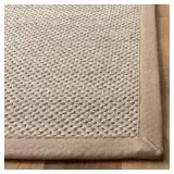 Natural Fiber Marble/Linen 8 ft. x 8 ft. Square Border Area Rug