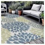 California Tropical Olive 5 ft. x 7 ft. Tropical Indoor Outdoor Area Rug