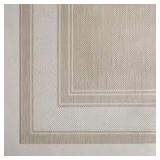 Beige White 8 x 10 Border Indoor/Outdoor Area Rug