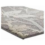 Blooming Flowers Gray 5 ft. x 7 ft. Area Rug