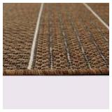 Natural Stripes Brown 8 ft. x 10 ft. Striped Indoor/Outdoor Area Rug