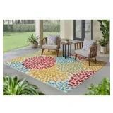 Park Pointe Multi Color 5 ft. x 7 ft. Burst Indoor/Outdoor Area Rug