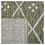 Courtyard Green/Gray 7 ft. x 7 ft. Diamond Lattice Indoor/Outdoor Patio Square Area Rug