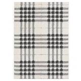 Shag Black and White 5 ft. x 7 ft. Menswear Polypropylene Area Rug