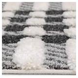 Shag Black and White 5 ft. x 7 ft. Menswear Polypropylene Area Rug