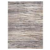 Bazaar Stripe Shag Ivory 5 ft. x 7 ft. Area Rug