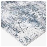 Adare Blue 7 ft. x 9 ft. Painterly Polyester Area Rug