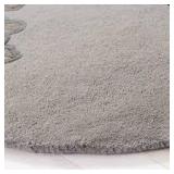 Soho Light Grey 6 ft. x 6 ft. Round Floral Area Rug