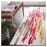 Rodeo Drive Ivory/Red 2 ft. x 8 ft. Abstract Runner Rug
