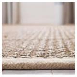 Natural Fiber Tan/Beige 8 ft. x 8 ft. Square Border Area Rug