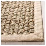 Natural Fiber Tan/Beige 8 ft. x 8 ft. Square Border Area Rug