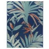 Blue Palm 5 ft. x 7 ft. Indoor/Outdoor Area Rug