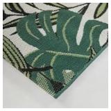 Green 7 ft. x 9 ft. Botanical Indoor/Outdoor Patio Area Rug