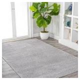 Haze Solid Low-Pile Light Gray 10 ft. x 14 ft. Area Rug