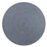 Zara Braided Coastal Cottage Round Jute Blue 6 ft. Round Area Rug