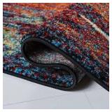 Glacier Red/Green 7 ft. x 7 ft. Geometric Round Area Rug