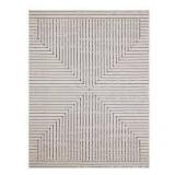 Avondale Beige 8 ft. x 10 ft. Striped Indoor/Outdoor Area Rug