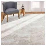 Bazaar Zen Cream 5 ft. x 7 ft. Abstract Area Rug