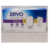 NEW ZEVO FLYING INSECT TRAP (2 DEVICES 6 CARTRIDGES)