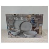 NEW OVER & BACK 16PC. DINNERWARE SET