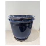 TRENDSPOT 18” THEO RESIN PLANTER COBALT BLUE 2PK.