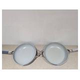 (2) MIU STAINLESS STEEL WOK STYLE PANS W/ LID