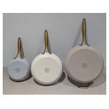 (3) ORIGINAL GREEN PAN SKILLETS