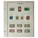 Assorted Pages from Stamp Album Collection Years 1950 -1964 plus other US Stamps