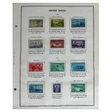 Assorted Pages from Stamp Album Collection Years 1950 -1964 plus other US Stamps
