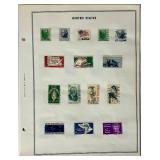 Assorted Pages from Stamp Album Collection Years 1950 -1964 plus other US Stamps