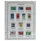 Assorted Pages from Stamp Album Collection Years 1950 -1964 plus other US Stamps