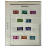 Assorted Pages from Stamp Album Collection Years 1950 -1964 plus other US Stamps