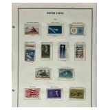 Assorted Pages from Stamp Album Collection Years 1950 -1964 plus other US Stamps