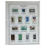 Assorted Pages from Stamp Album Collection Years 1950 -1964 plus other US Stamps