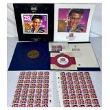Elvis Presley Bundle - 5 Vinyl Records, Legends of American Music Stamp Collection and Playing Cards