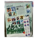 New USPS Commerative Sheets of Stamps and Vintage Blocks of Stamps