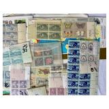 New USPS Commerative Sheets of Stamps and Vintage Blocks of Stamps