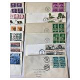Assortment of United States First Day of Issue Covers with Block of Stamps