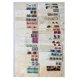 Assortment of United States First Day of Issue Covers with Block of Stamps