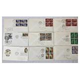 Assortment of United States First Day of Issue Covers with Block of Stamps