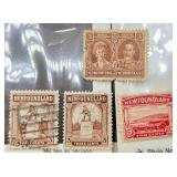 Stamps from Newfoundland dating back to 1890