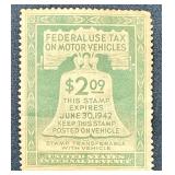 Federal Use Tax on Motor Vehicle Stamps - 4 Stamps 1941