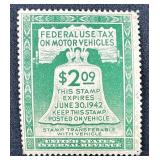 Federal Use Tax on Motor Vehicle Stamps - 4 Stamps 1941