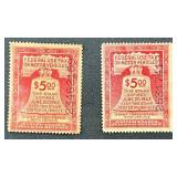 Federal Use Tax of Motor Vehicle Stamps - 1942 - 2 Stamps