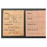 Federal Use Tax of Motor Vehicle Stamps - 1942 - 2 Stamps