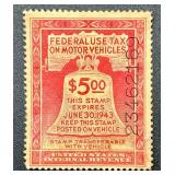 Federal Use Tax of Motor Vehicle Stamps - 1942 - 2 Stamps