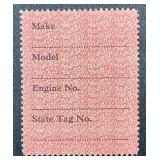 Federal Use Tax of Motor Vehicle Stamps - 1942 - 2 Stamps